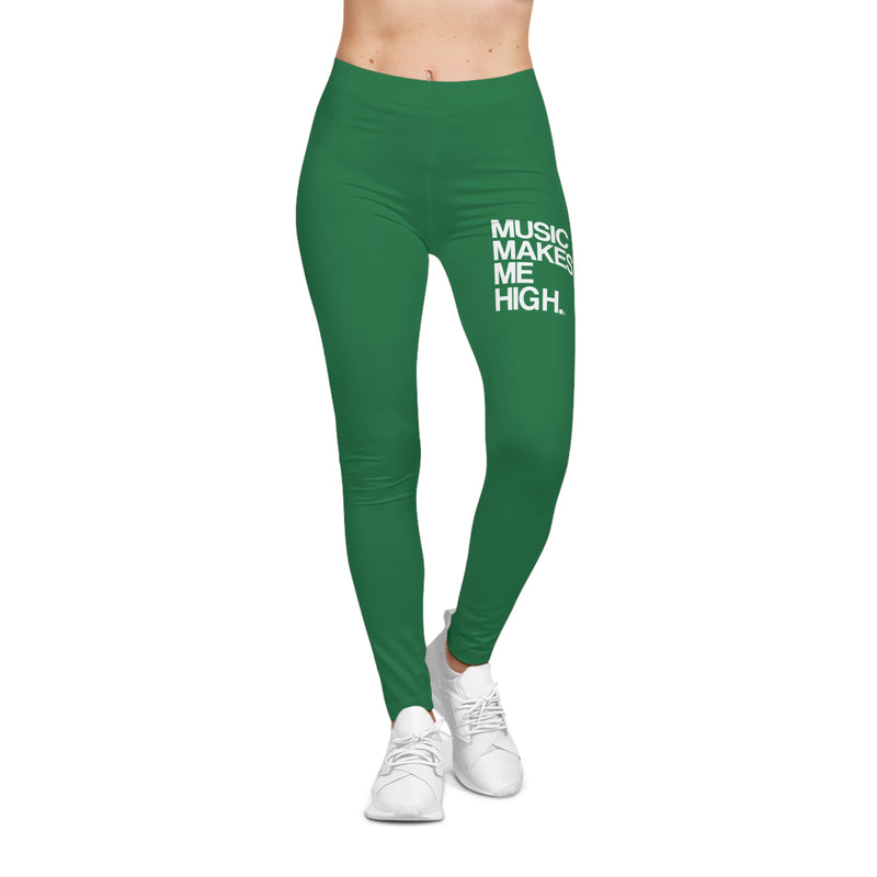 MMMH Leggings: Dark Green | White