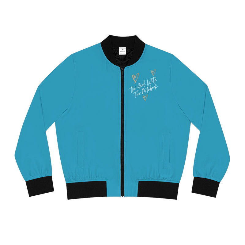 TGWTN Women's Bomber Jacket: Brown/White | Turquoise