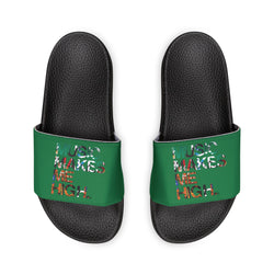 MMMH Unisex Slides: Dark Green/Black | Graffiti