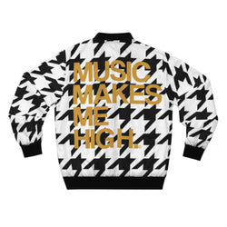 MMMH Unisex Bomber Jacket: Houndstooth | Gold