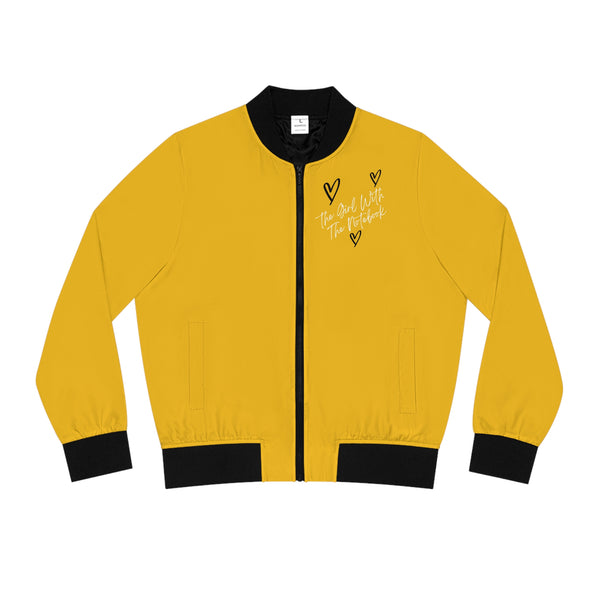 TGWTN Women's Bomber Jacket: Black/White | Yellow