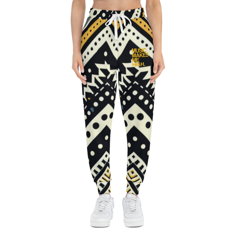 MMMH Unisex Joggers: Black Abstract | Yellow