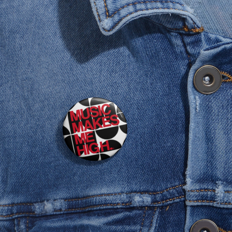 MMMH Round Pin: Black Geo | Red