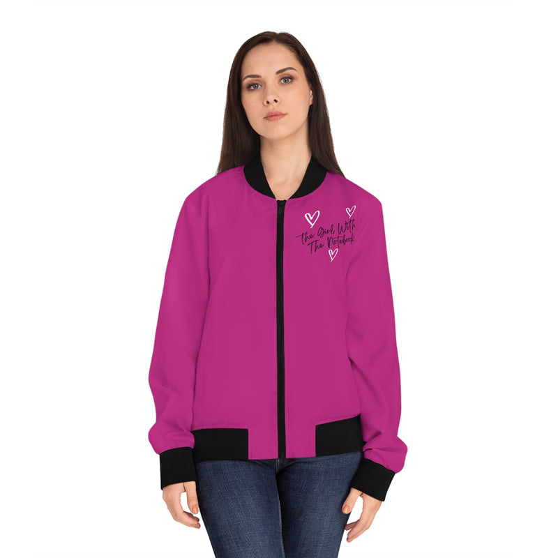 TGWTN Women's Bomber Jacket: White/Black | Pink