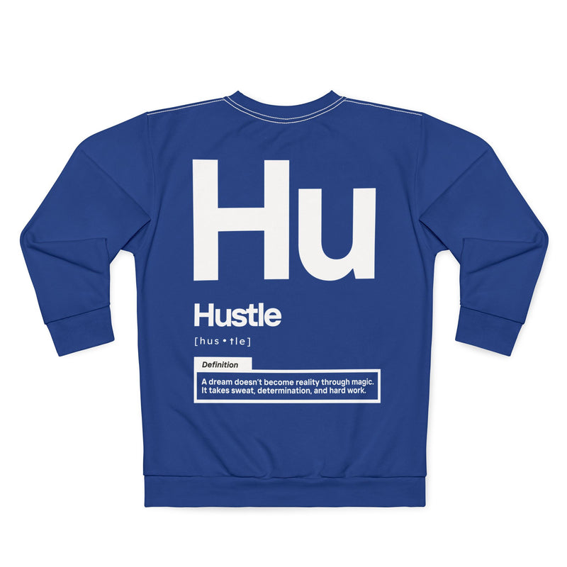 NOVL Unisex Sweatshirt: Hustle White | Dark Blue