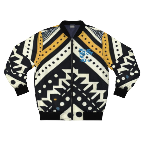 MMMH Unisex Bomber Jacket: Black Abstract | Blue