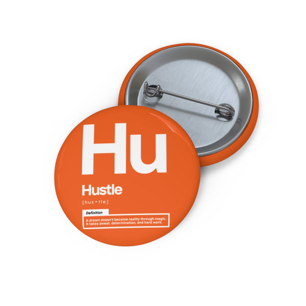 NOVL Round Pin: Hustle White | Orange