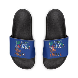 MMMH Unisex Slides: Dark Blue/Black | Graffiti