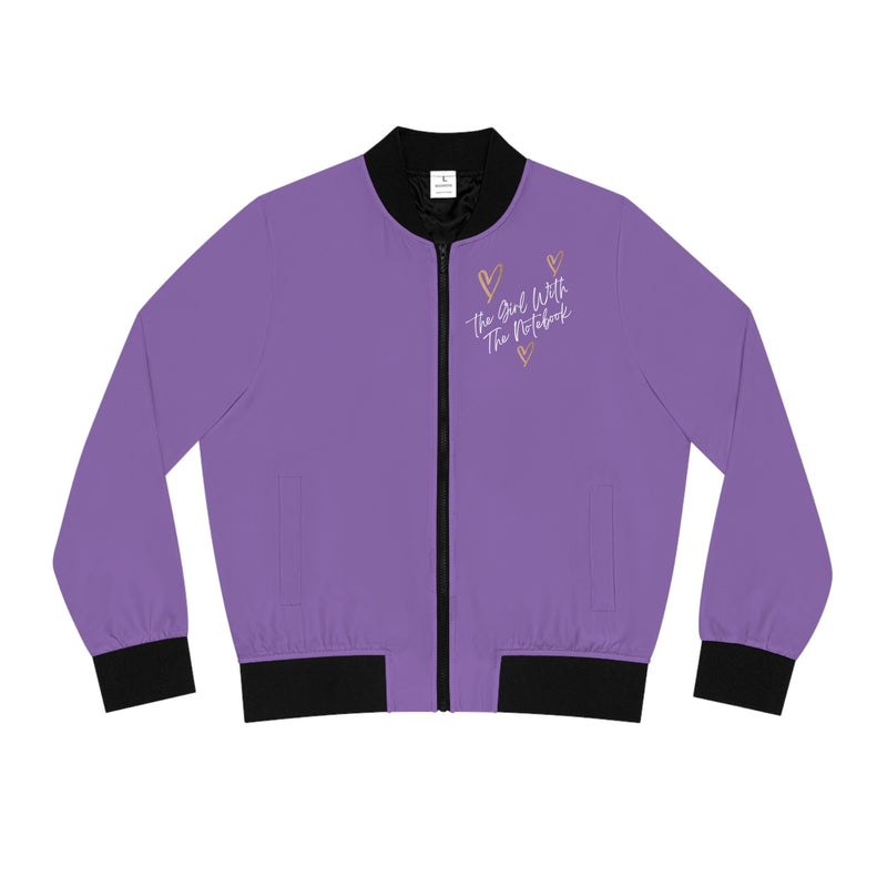 TGWTN Women's Bomber Jacket: Brown/White | Light Purple