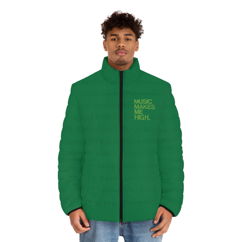 MMMH Men's Puffer Jacket: Dark Green | Green