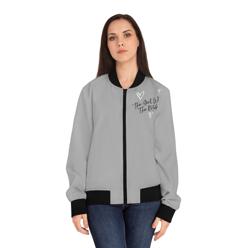 TGWTN Women's Bomber Jacket: White/Black | Grey