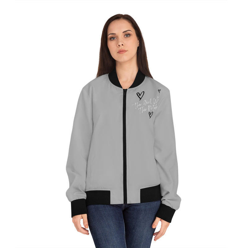 TGWTN Women's Bomber Jacket: Black/White | Grey