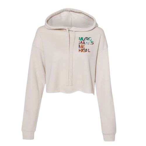 MMMH Cropped Hoodie: Heather Dust | Graffiti