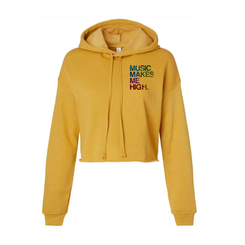 MMMH Cropped Hoodie: Heather Mustard | Color Leopard