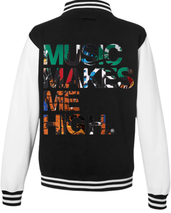 MMMH Unisex Letterman Jacket: Black/White | Graffiti