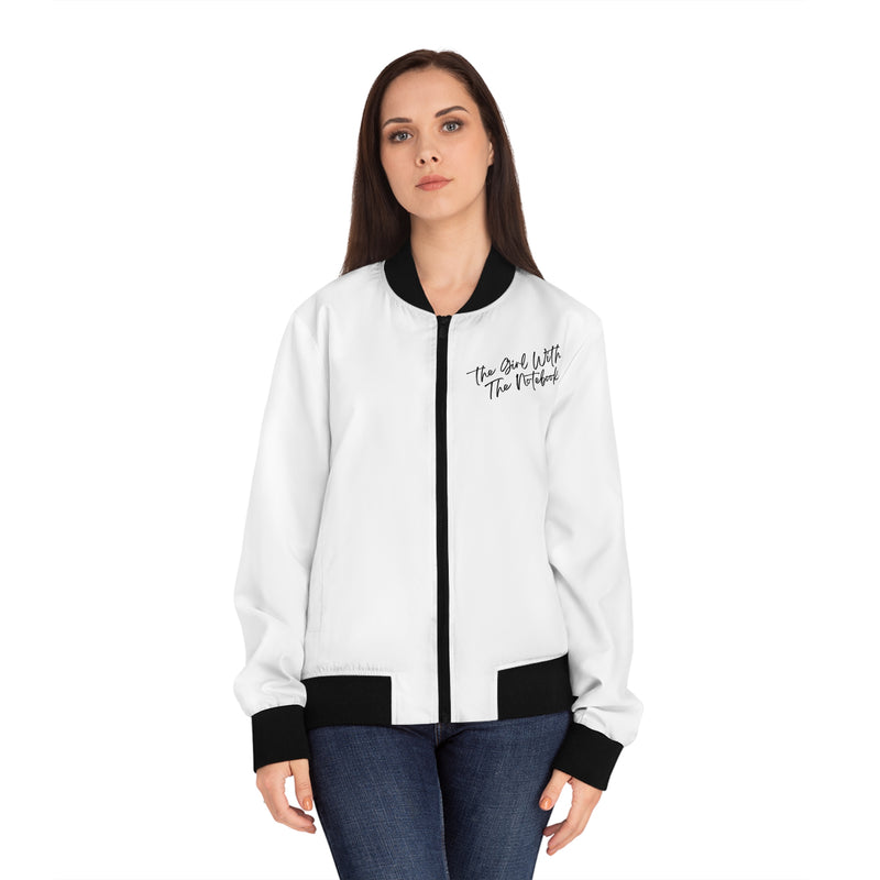 TGWTN Women's Bomber Jacket: Black | White