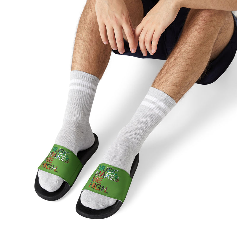 MMMH Unisex Slides: Green/Black | Graffiti