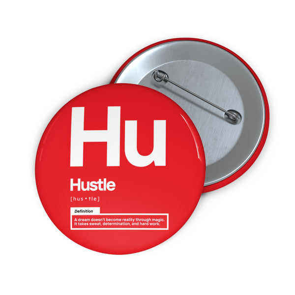 NOVL Round Pin: Hustle White | Red