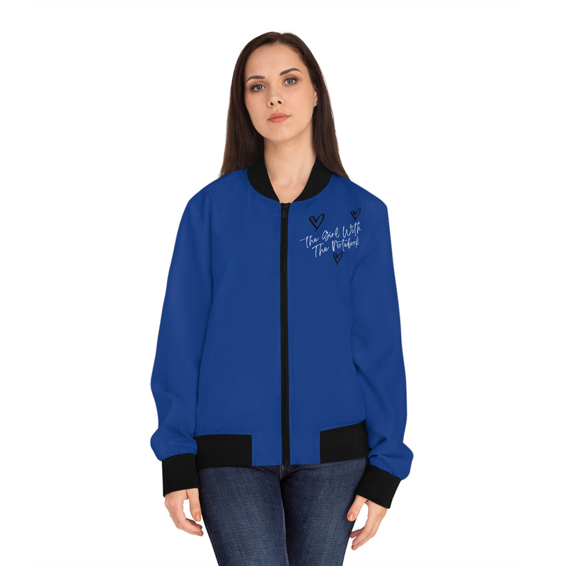 TGWTN Women's Bomber Jacket: Black/White | Dark Blue