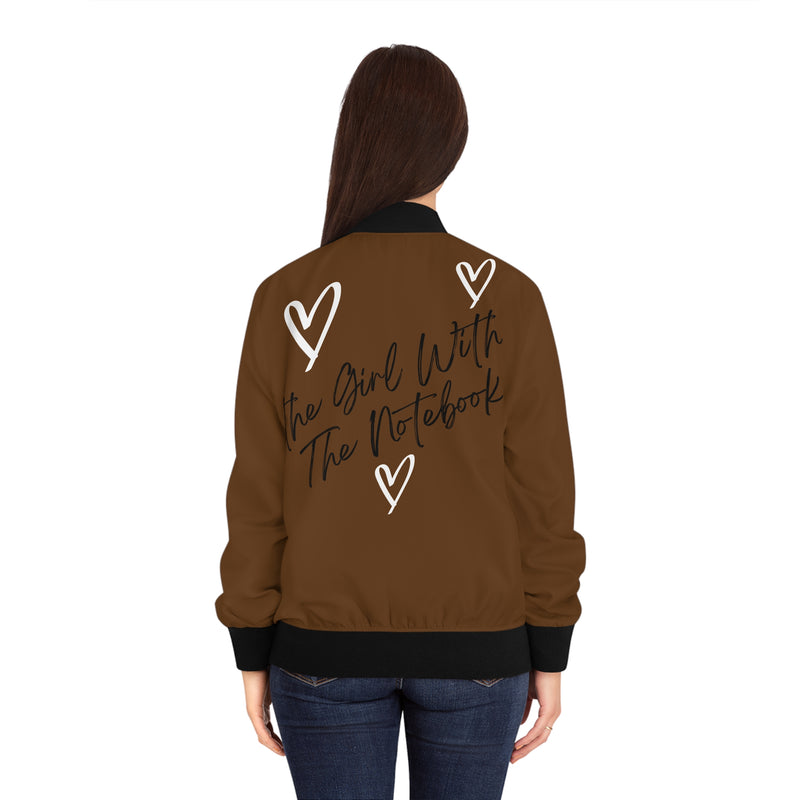 TGWTN Women's Bomber Jacket: White/Black | Brown