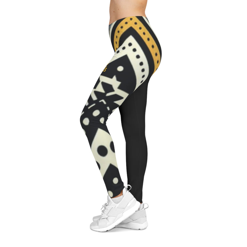 MMMH Leggings: Black Abstract/Black | Yellow