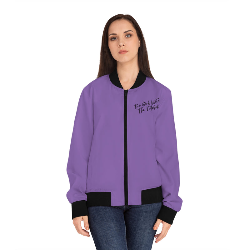 TGWTN Women's Bomber Jacket: Black | Light Purple