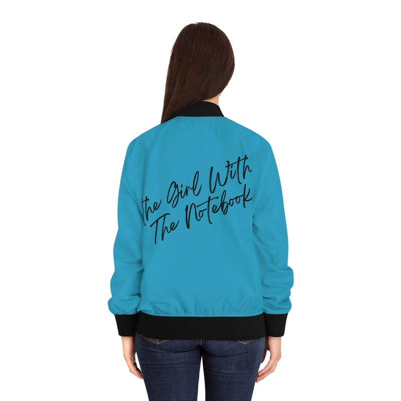 TGWTN Women's Bomber Jacket: Black | Turquoise