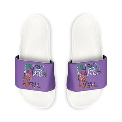 MMMH Unisex Slides: Light Purple/White | Graffiti