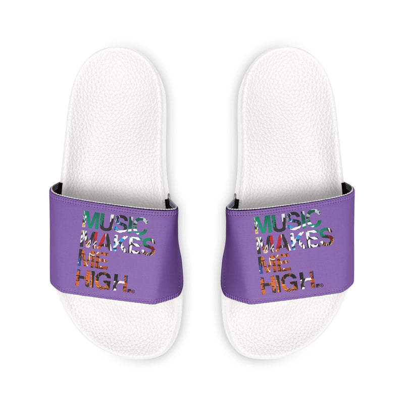 MMMH Unisex Slides: Light Purple/White | Graffiti