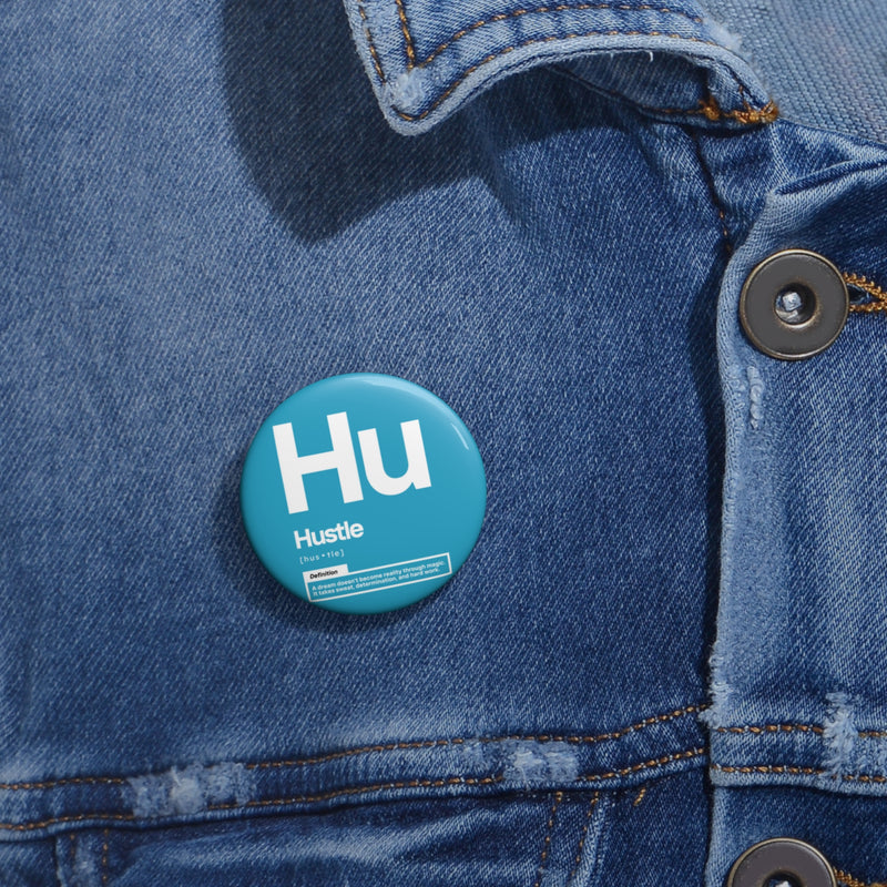 NOVL Round Pin: Hustle White | Turquoise