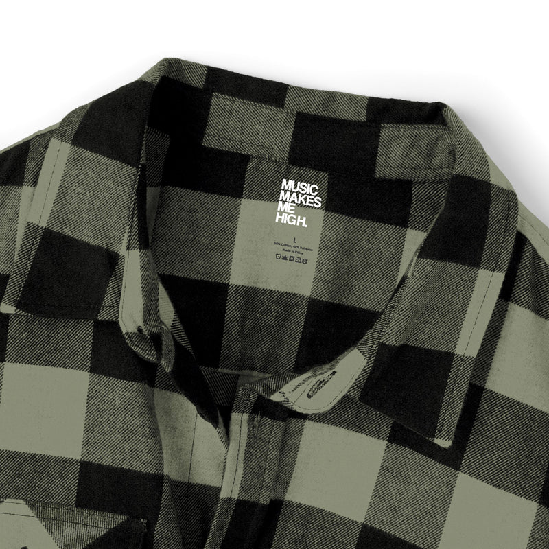 MMMH Unisex Flannel Shirt: Olive | White