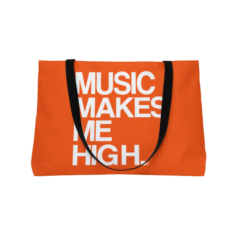 MMMH Weekender Bag (Black Handle): Orange | White