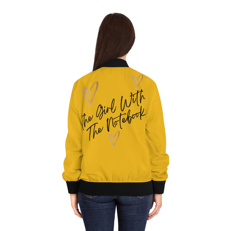 TGWTN Women's Bomber Jacket: Brown/Black | Yellow