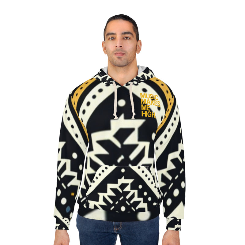 MMMH Unisex Hoodie: Black Abstract | Yellow