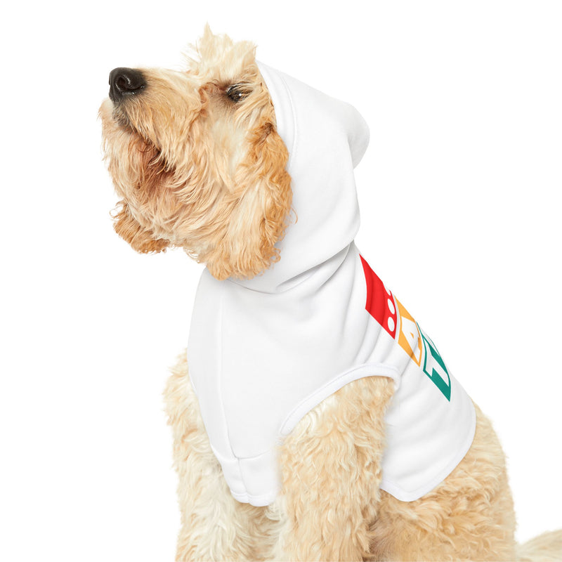 IJTT Pet Hoodie: AT Block Multi/White | White