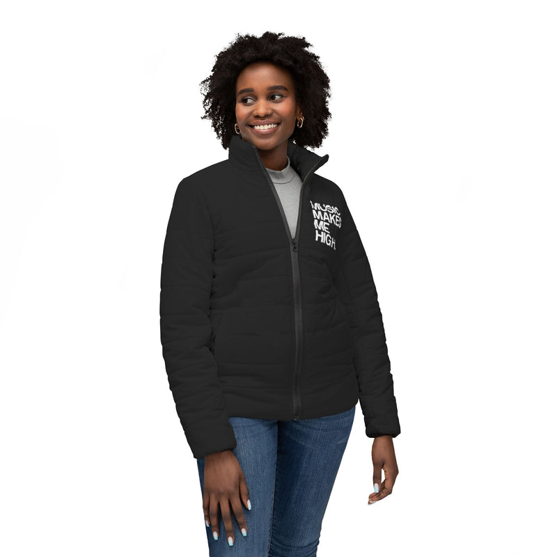 MMMH Women’s Puffer Jacket: Black | White