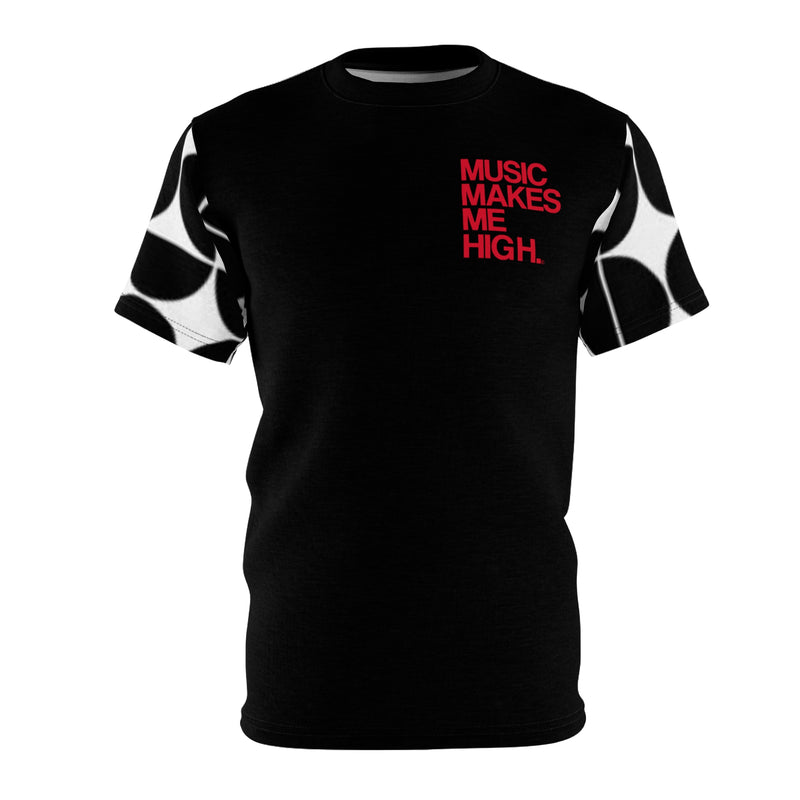 MMMH Unisex T-Shirt: Black Geo/Black | Red