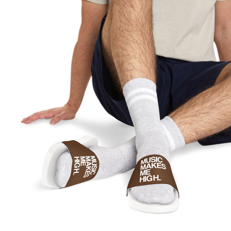 MMMH Unisex Slides: Brown/White | White