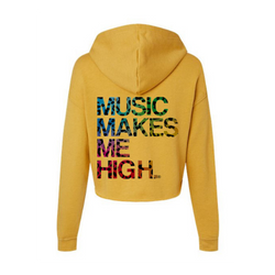 MMMH Cropped Hoodie: Heather Mustard | Color Leopard