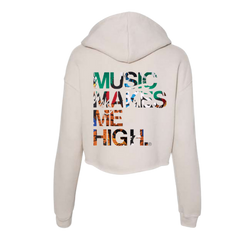 MMMH Cropped Hoodie: Heather Dust | Graffiti