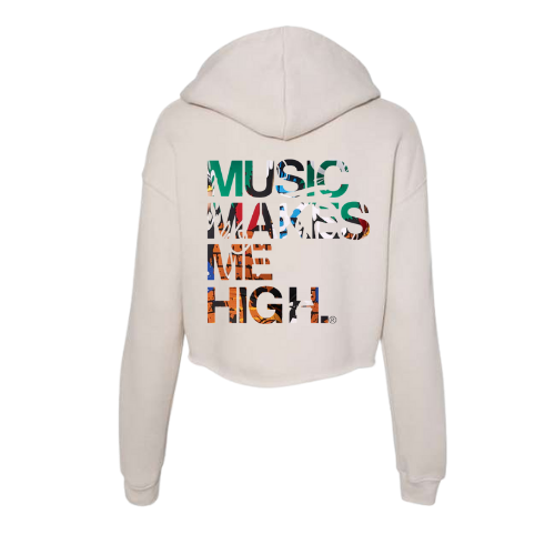 MMMH Cropped Hoodie: Heather Dust | Graffiti