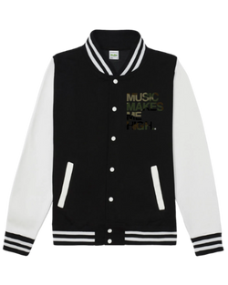 MMMH Unisex Letterman Jacket: Black/White | Camo