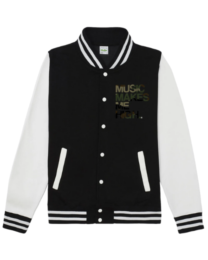 MMMH Unisex Letterman Jacket: Black/White | Camo