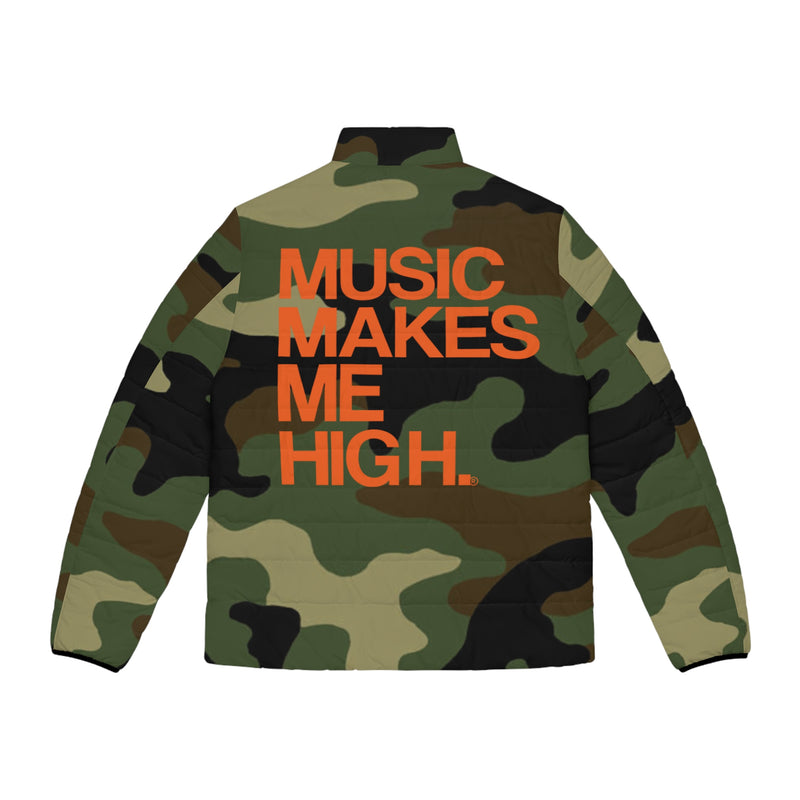 MMMH Men's Puffer Jacket: Camo | Orange