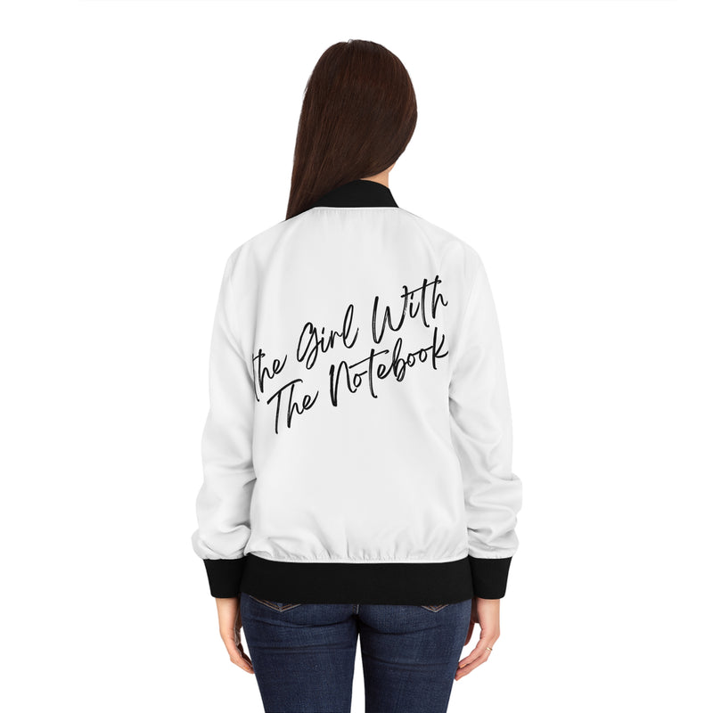 TGWTN Women's Bomber Jacket: Black | White