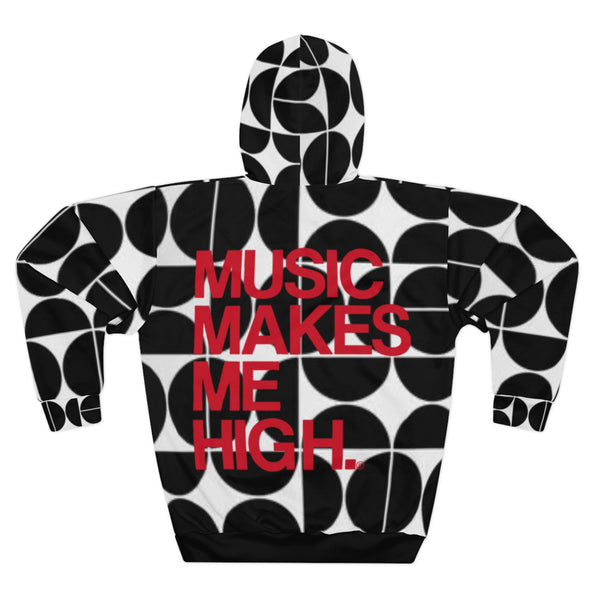 MMMH Unisex Hoodie: Black Geo | Red