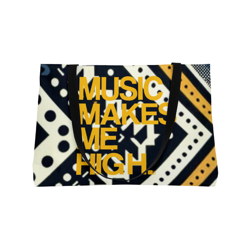 MMMH Weekender Bag (Black Handle): Black Abstract | Yellow