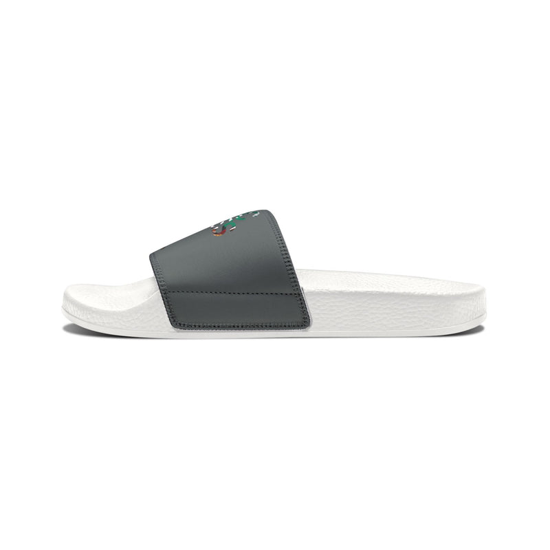 MMMH Unisex Slides: Dark Grey/White | Graffiti