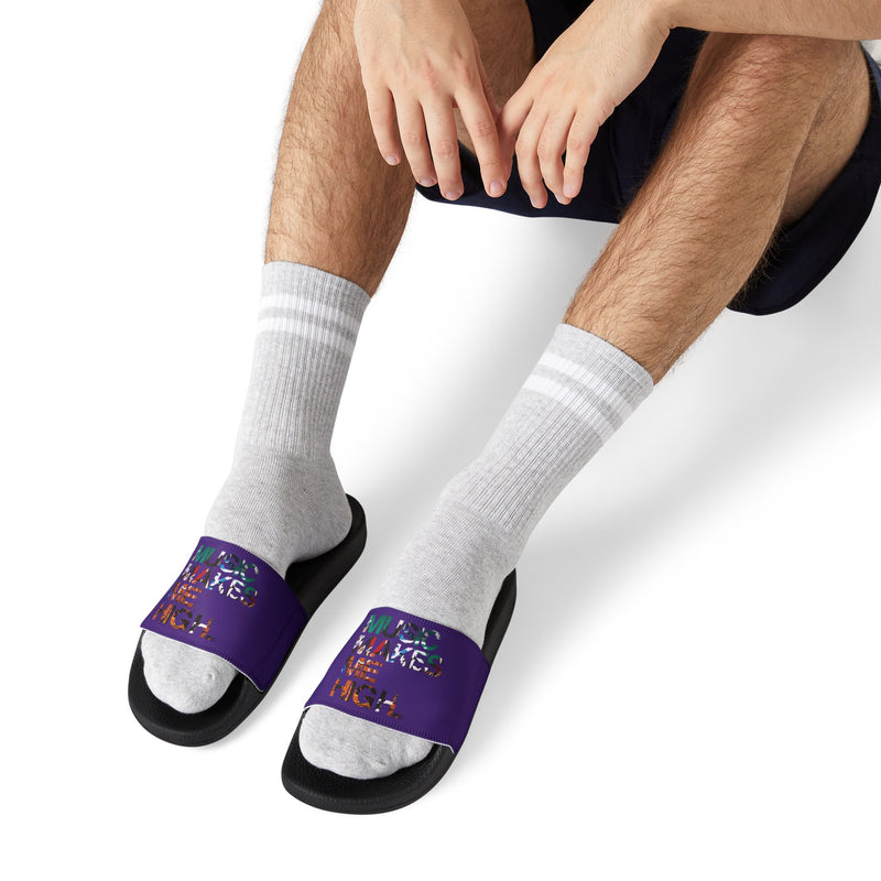 MMMH Unisex Slides: Purple/Black | Graffiti