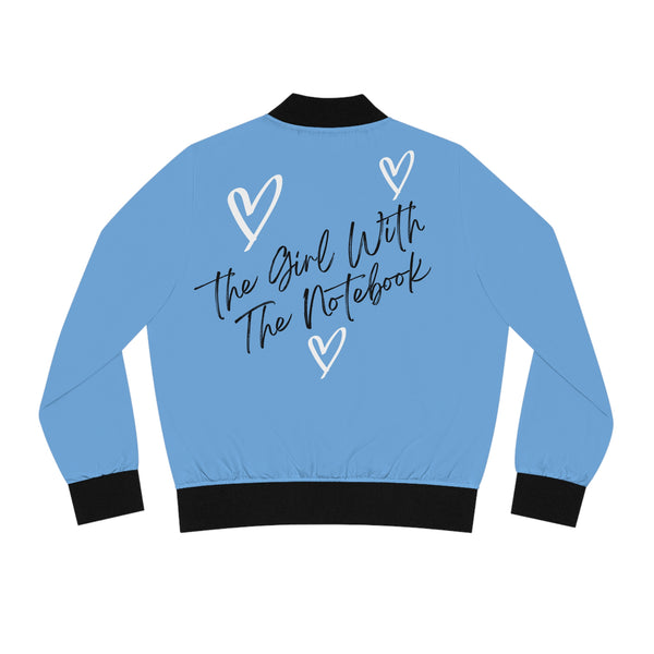 TGWTN Women's Bomber Jacket: White/Black | Light Blue